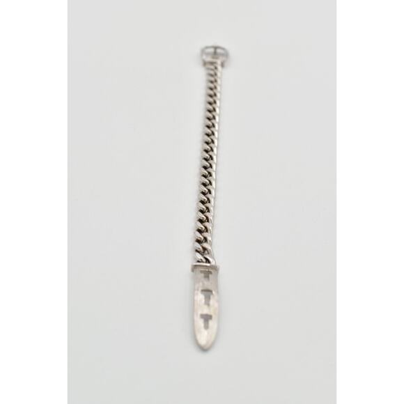 Avon Vintage Belt Buckle Bracelet Silver Tone Linked Chain Signed 80s 1980s Bin2 - Picture 11 of 12